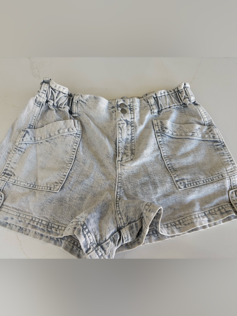 Anthropologie Light Blue Washed Denim Shorts